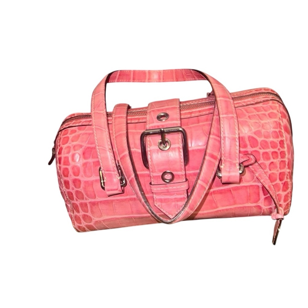 Dooney & Bourke Pink Croc-Embossed Shoulder Bag